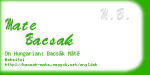 mate bacsak business card